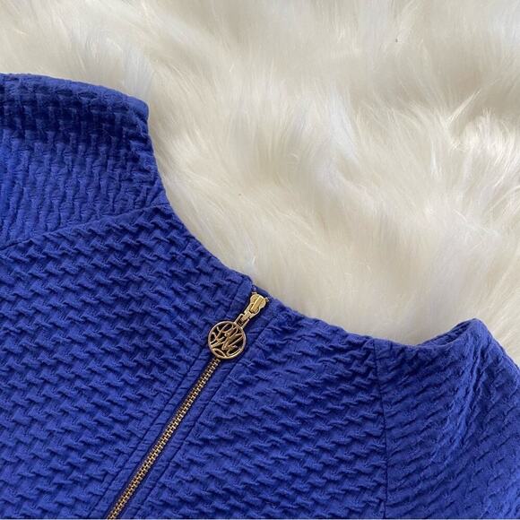 Lilly Pulitzer Coco Textured Indigo Cap Sleeve Sheath Dress - Picture 7 of 9